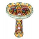 Mexican Talavera Pedestal Sink Roman Style Jessica